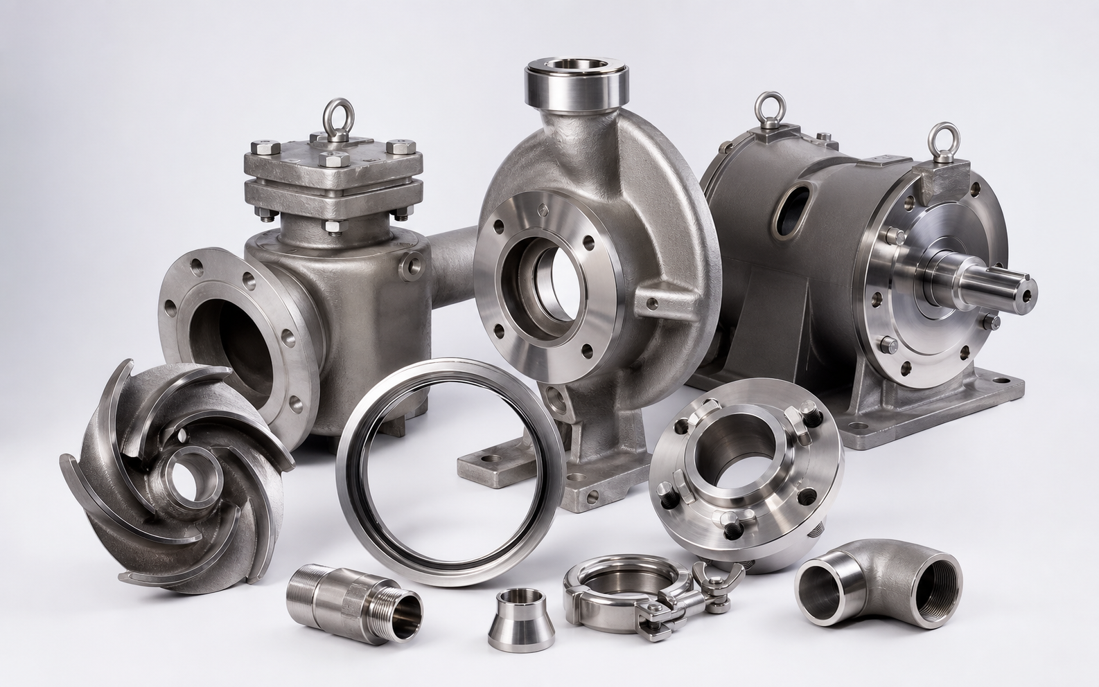 Custom stainless steel pump and valve components