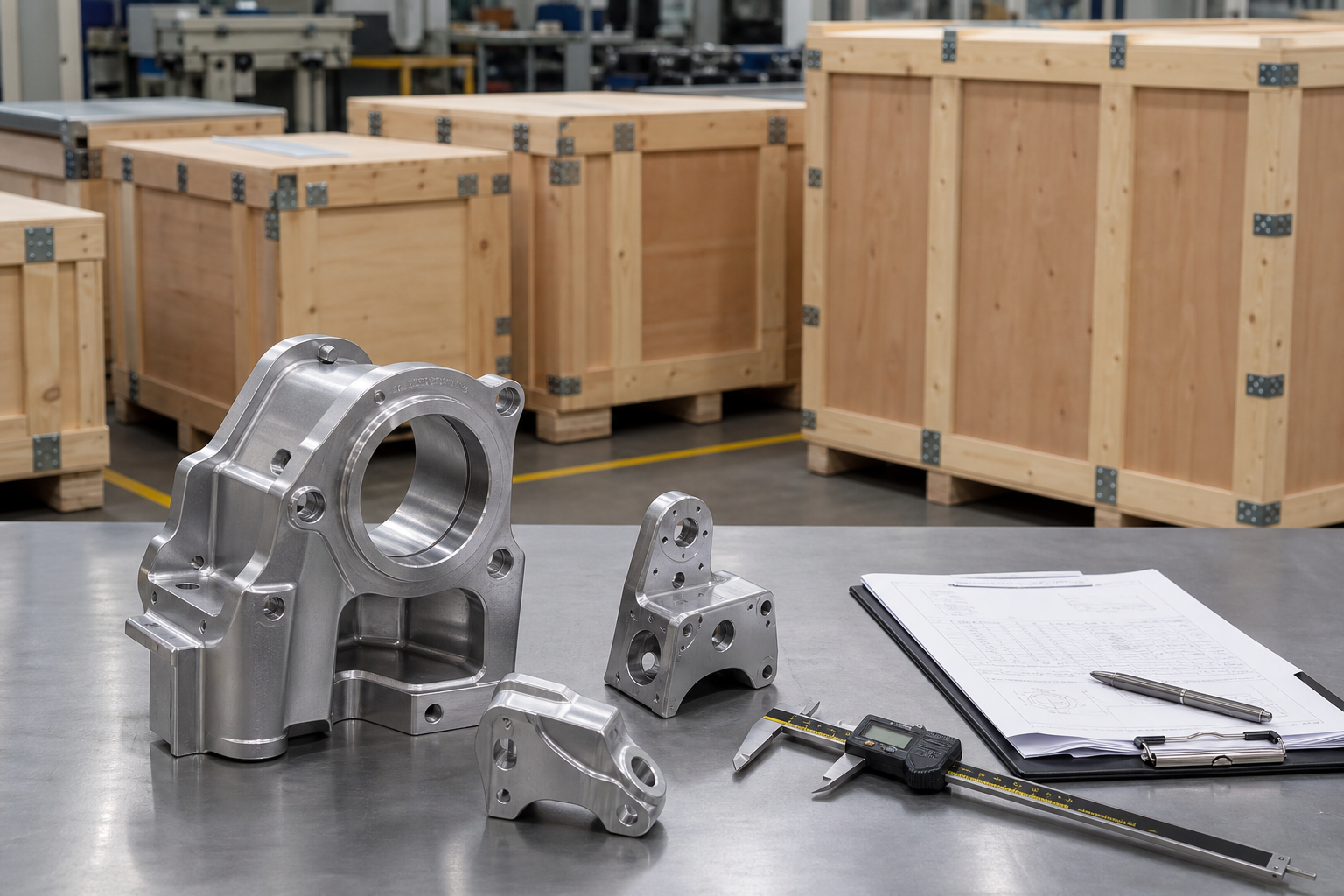 Quality inspection and export packing of engineered metal components