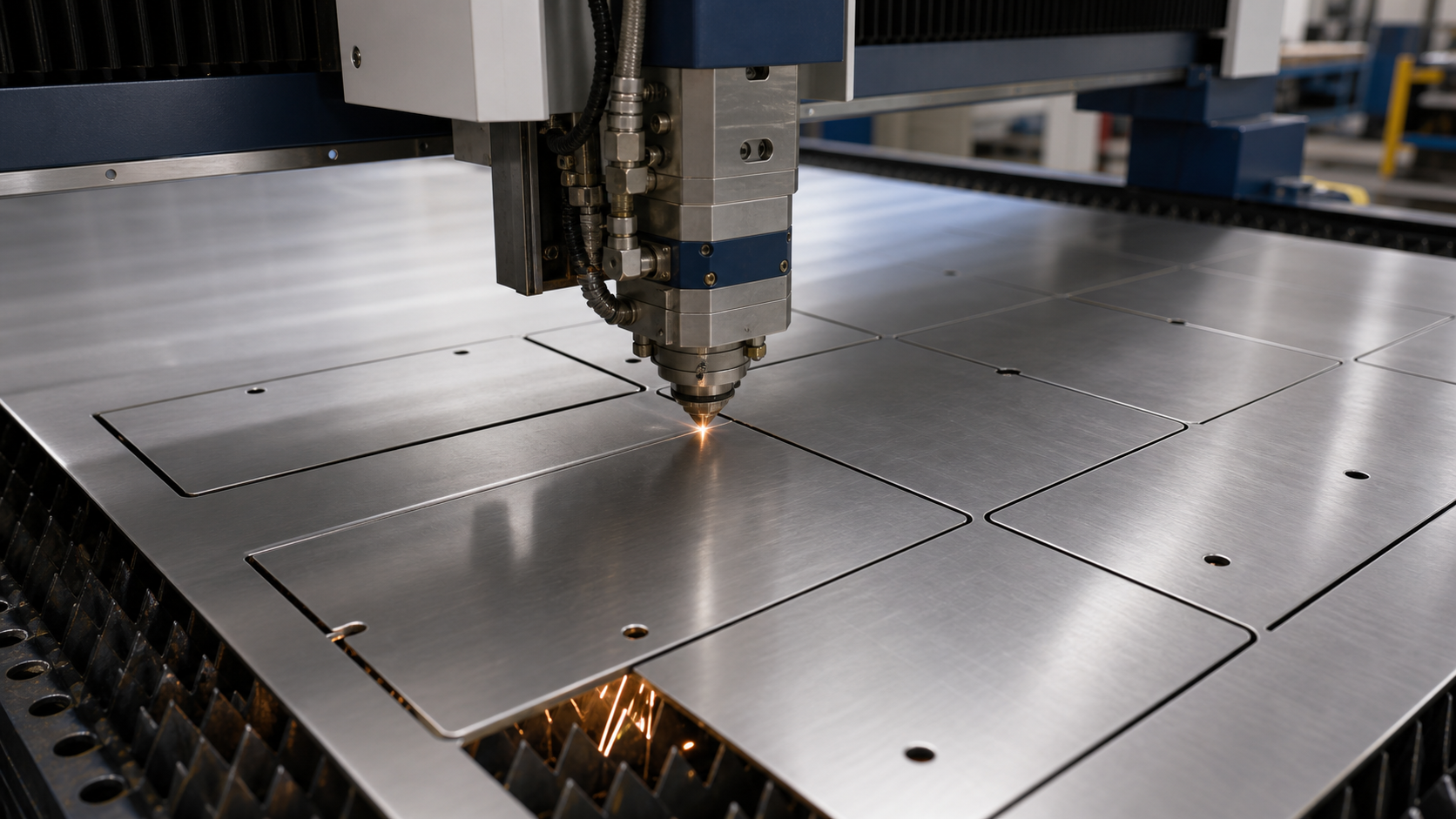 Laser cutting stainless steel sheet for custom access cover panels and frames