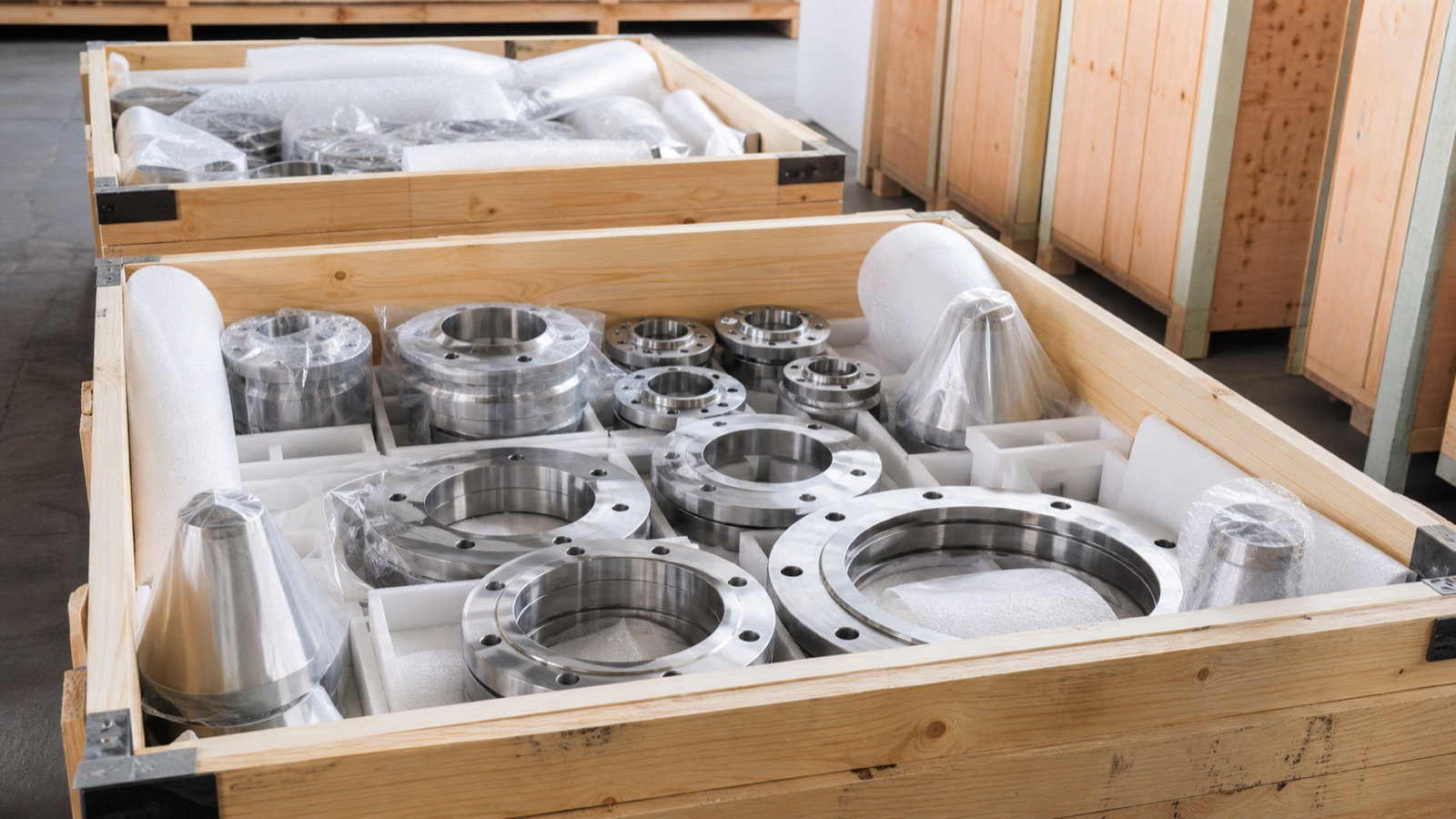 Export packing for special alloy corrosion-resistant components