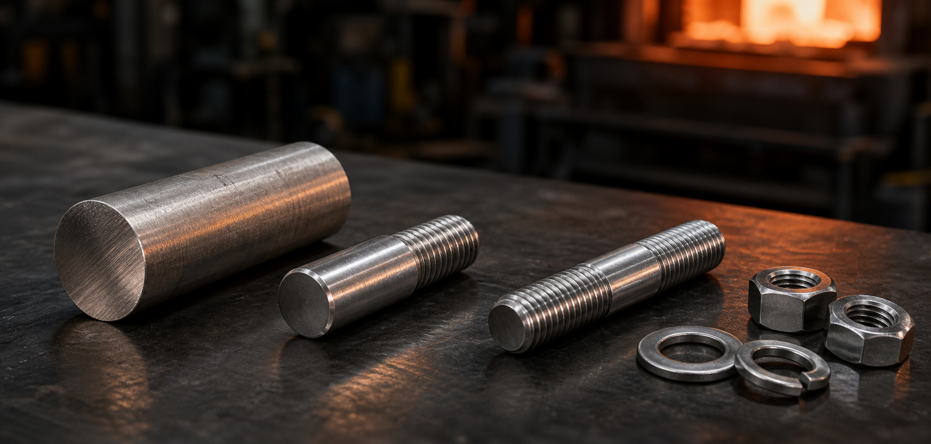 High-performance fastener manufacturing journey from alloy bar to finished stud bolt