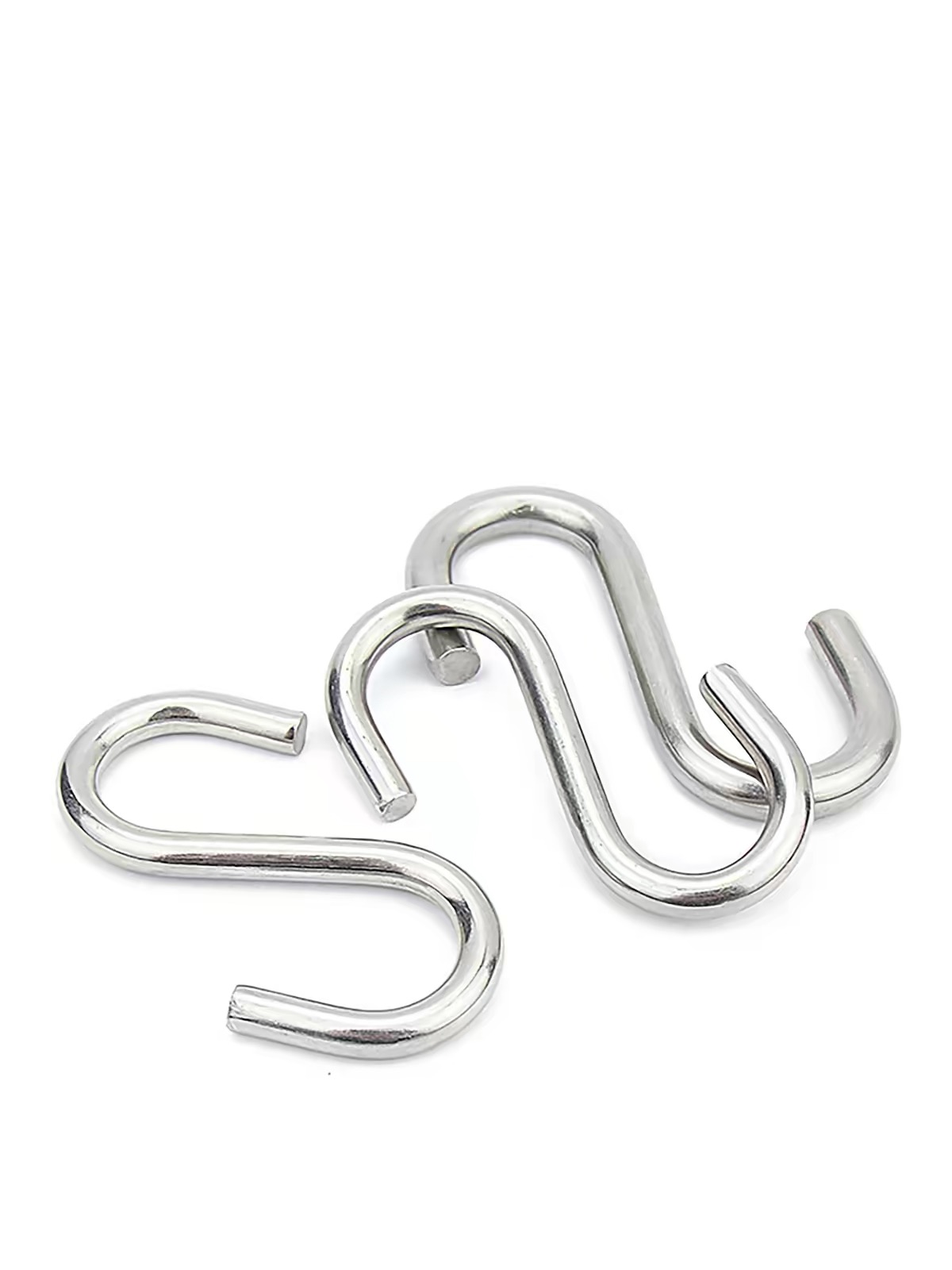 Custom stainless steel S hooks with different wire diameters and openings
