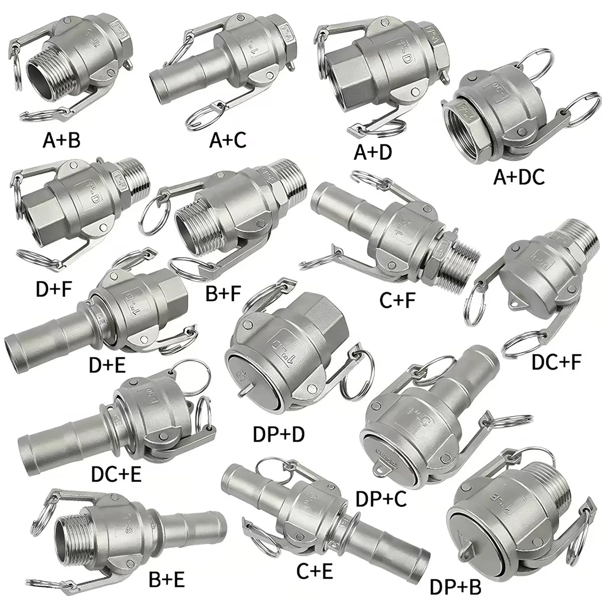 304ステンレス鋼製カムロックカップリングおよびホース継手