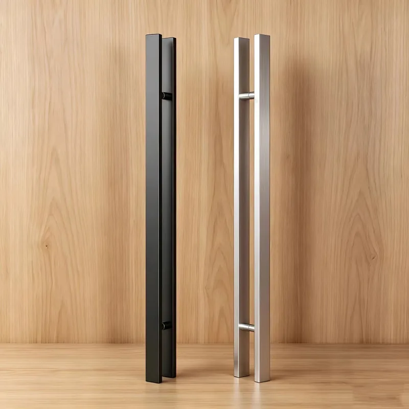 Custom Stainless Steel Square Tube Back-to-Back Door Pull Handles