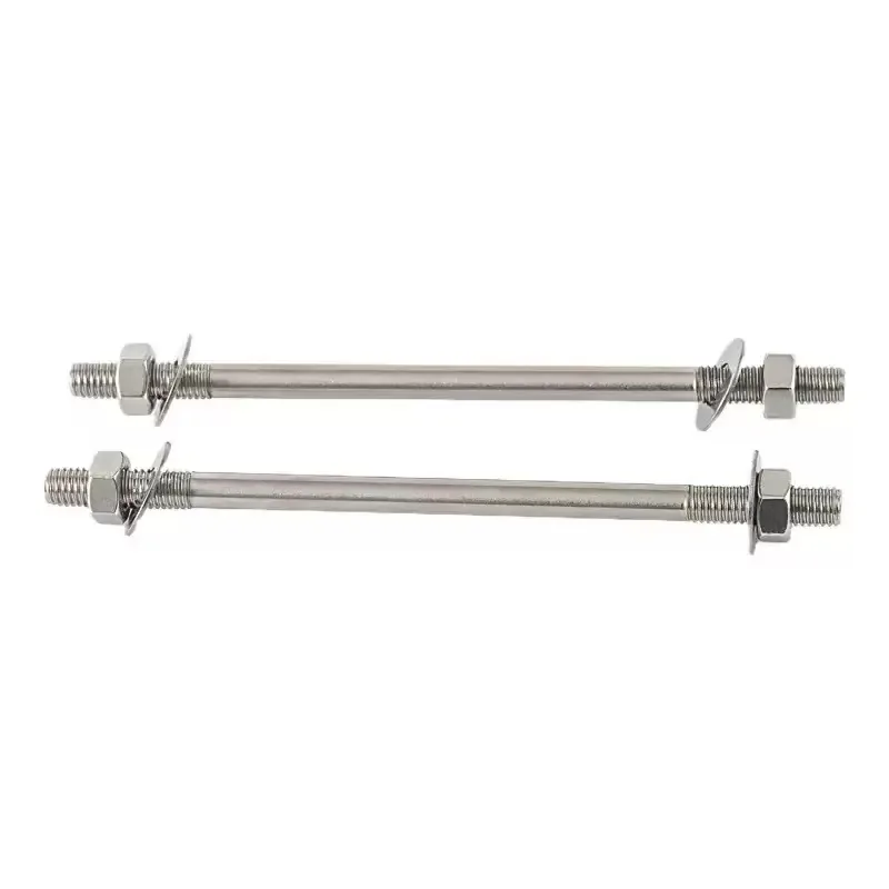 Straight stainless steel threaded studs with threads on both ends