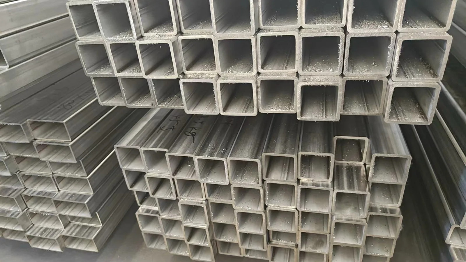 Bundles of stainless steel square and rectangular tube sections